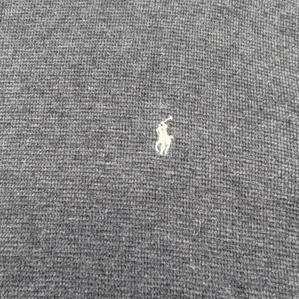 Polo Ralph Lauren Thermal Shirt Mens M Grey Waffle Knit Long Sleeve Pony Logo